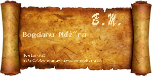 Bogdanu Míra névjegykártya